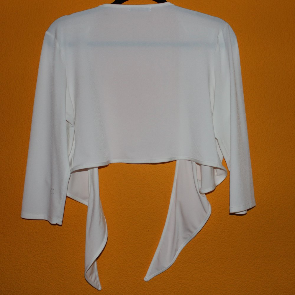 Bolero weiß, zum Binden, 3/4 Armlänge