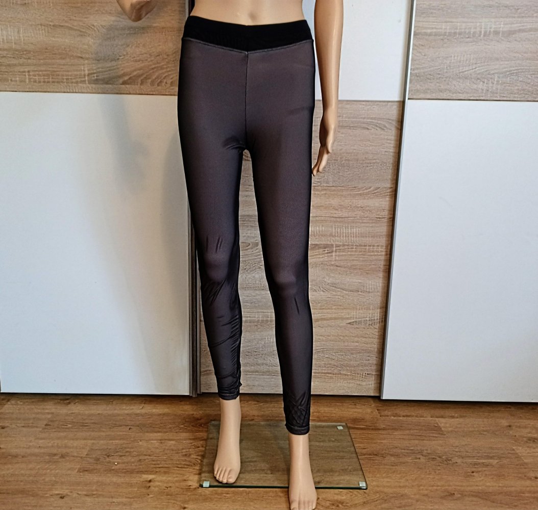 Schöne Netz-Leggings schwarz/beige