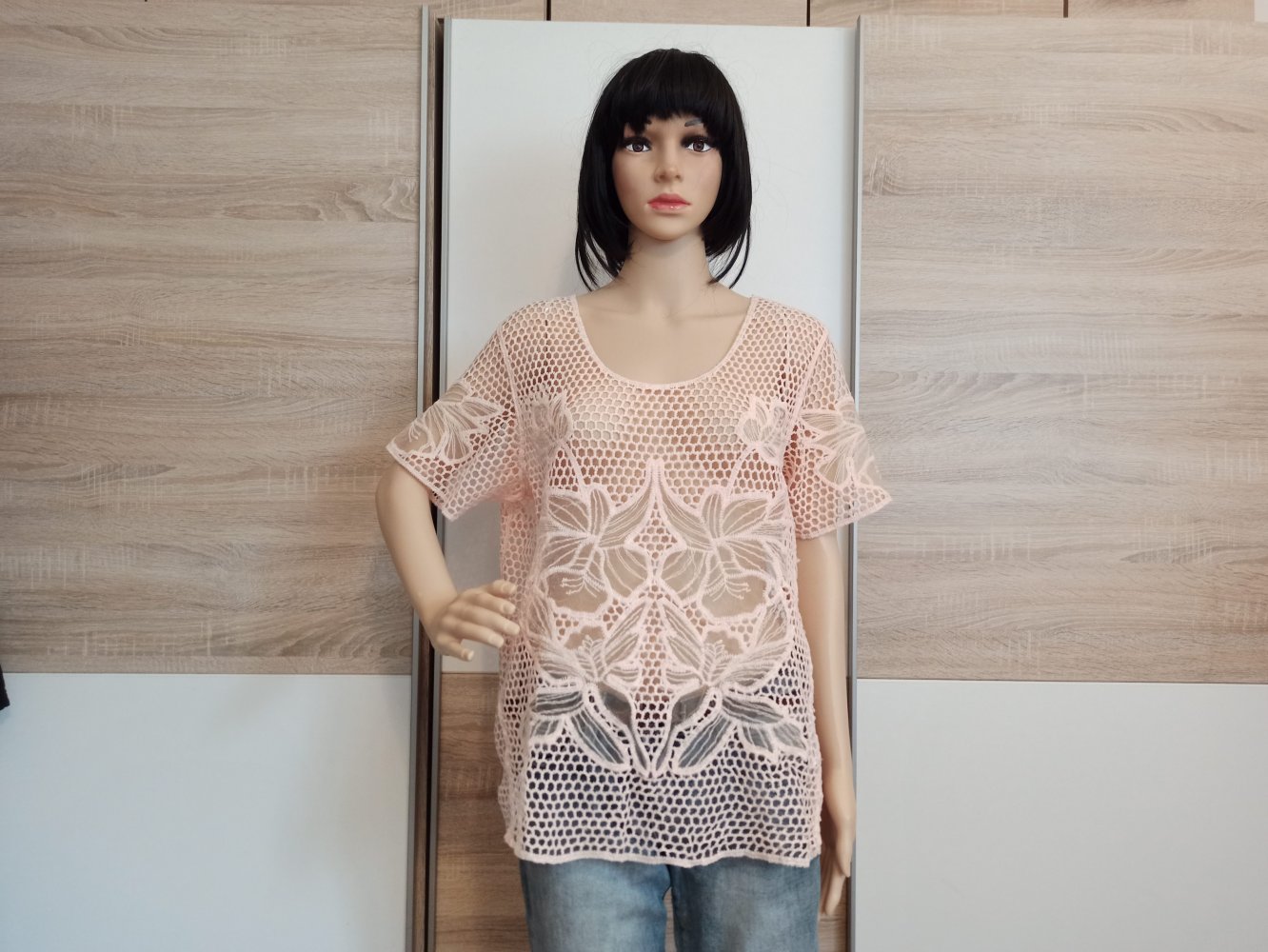 Schönes Netz-T-Shirt in orange von Janina