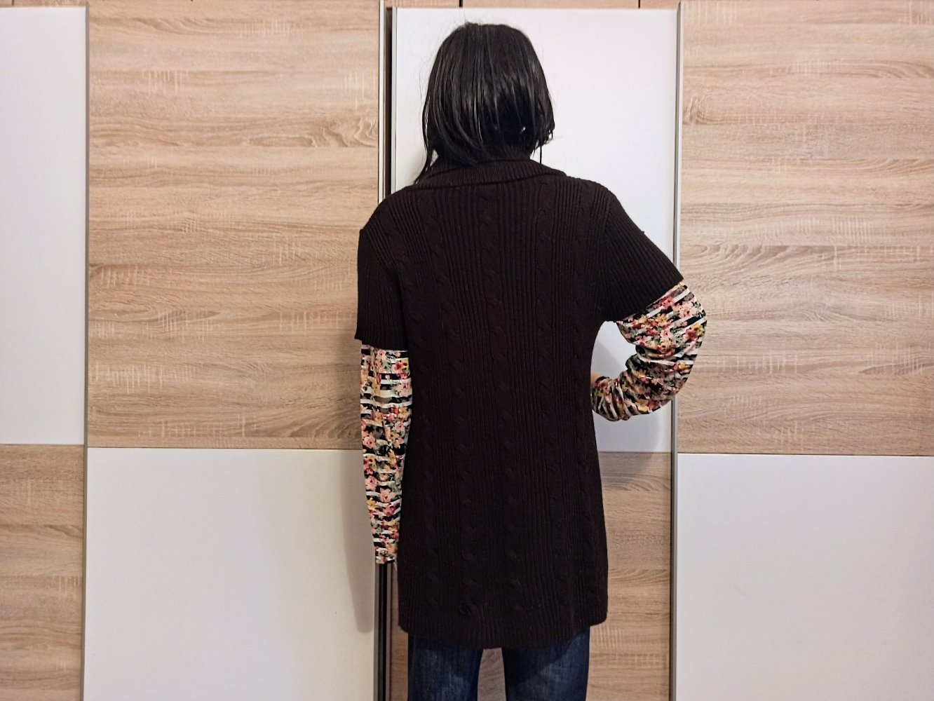 Schöne Strick-Weste in braun Cavenline 