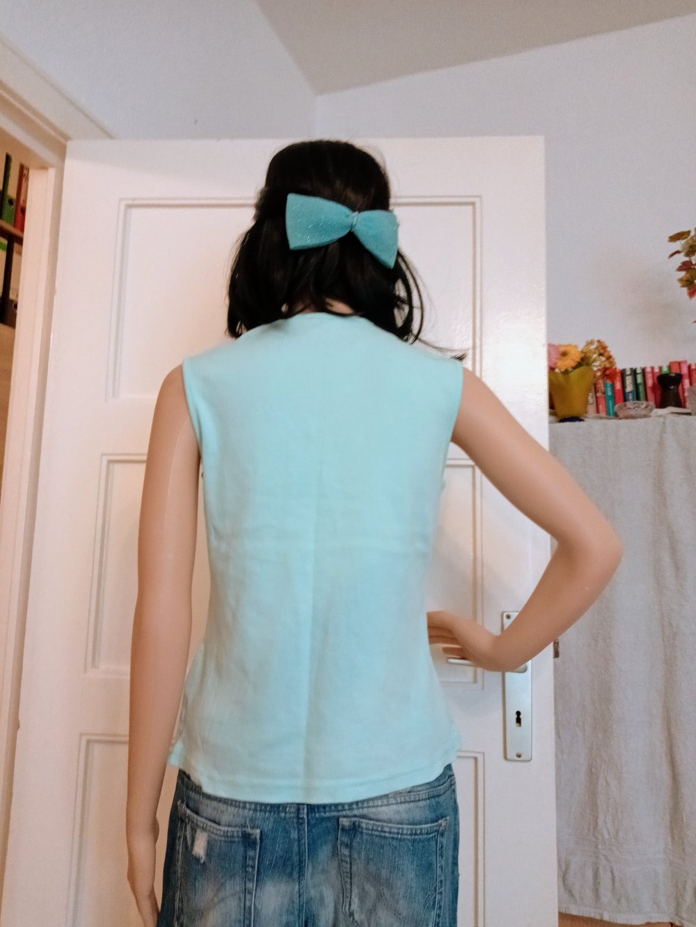 Schönes T-Shirt in türkis von Canda mit Spitze