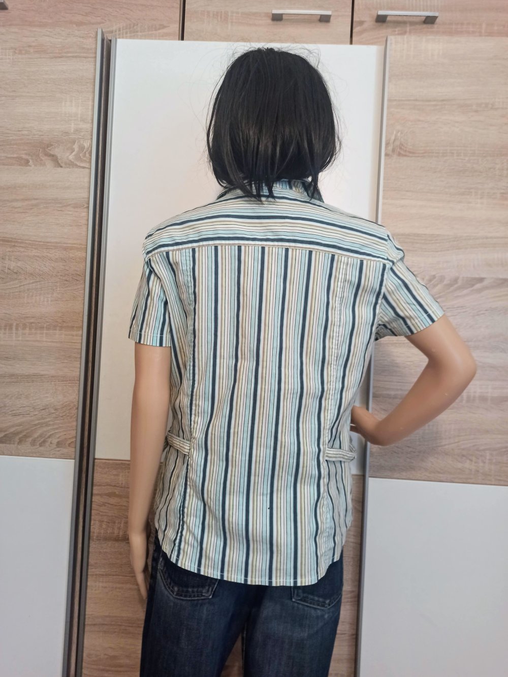 Schöne gestreifte Bluse in blau/marienblau/grün/weiß von Bonita