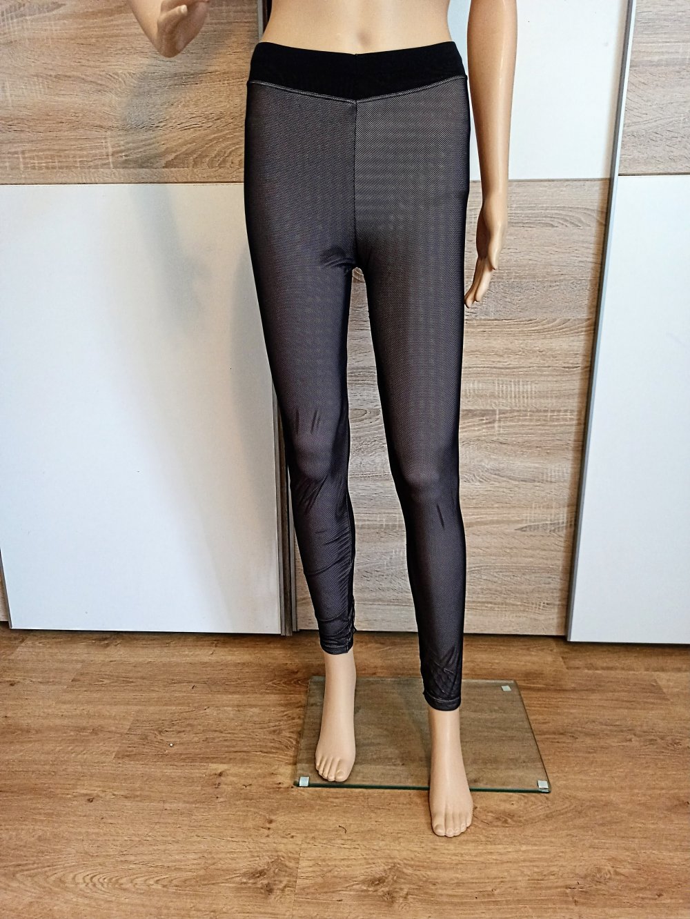 Schöne Netz-Leggings schwarz/beige