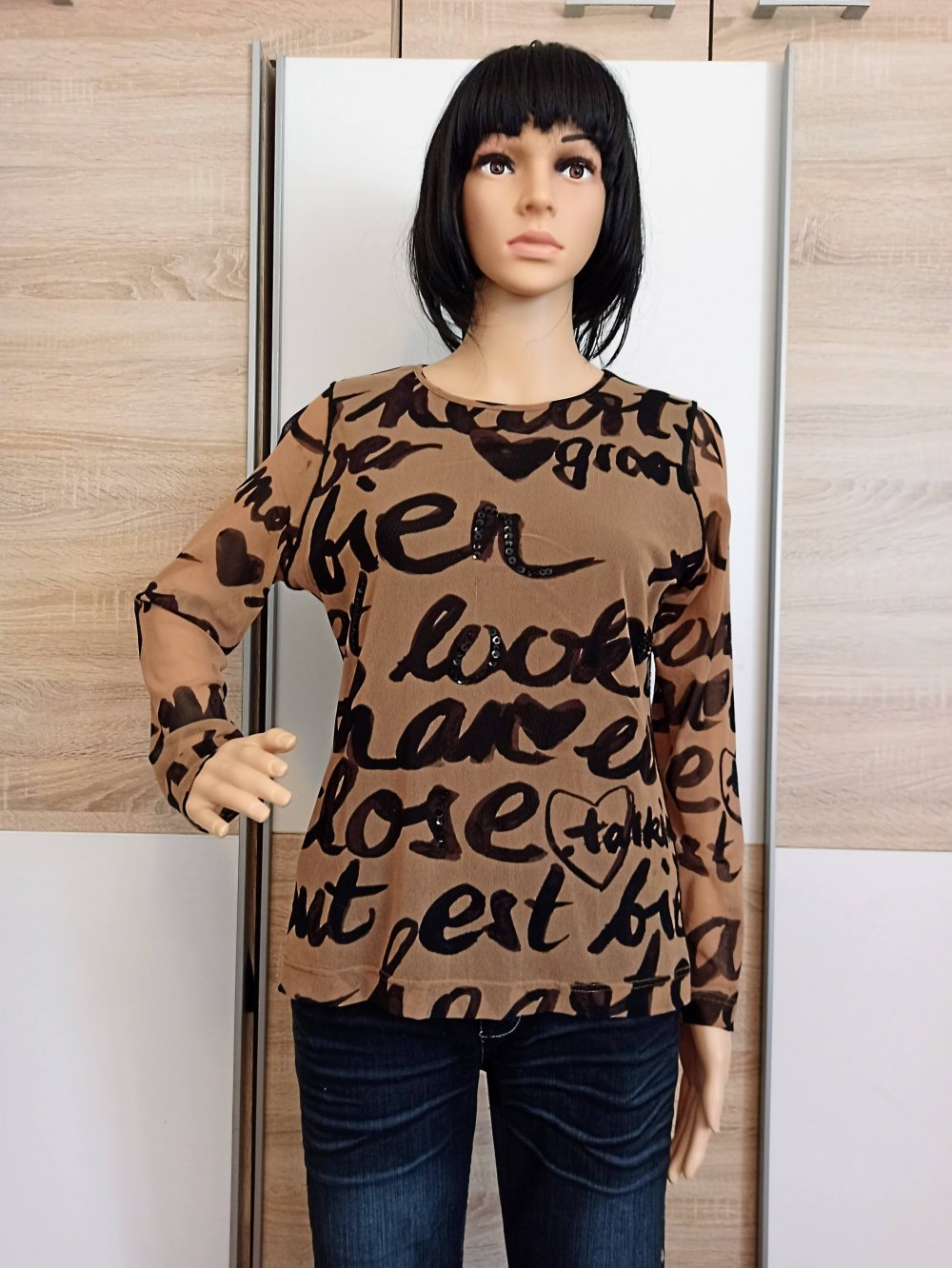 Schöne Bluse in schwarz/hell braun von passport