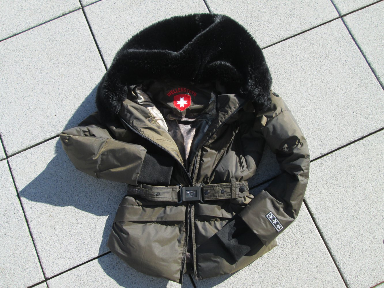 Wellensteyn Tivoli Jacke Parker Gr. XS 34 Winterjacke Fell Pelz Tivana olive khaki