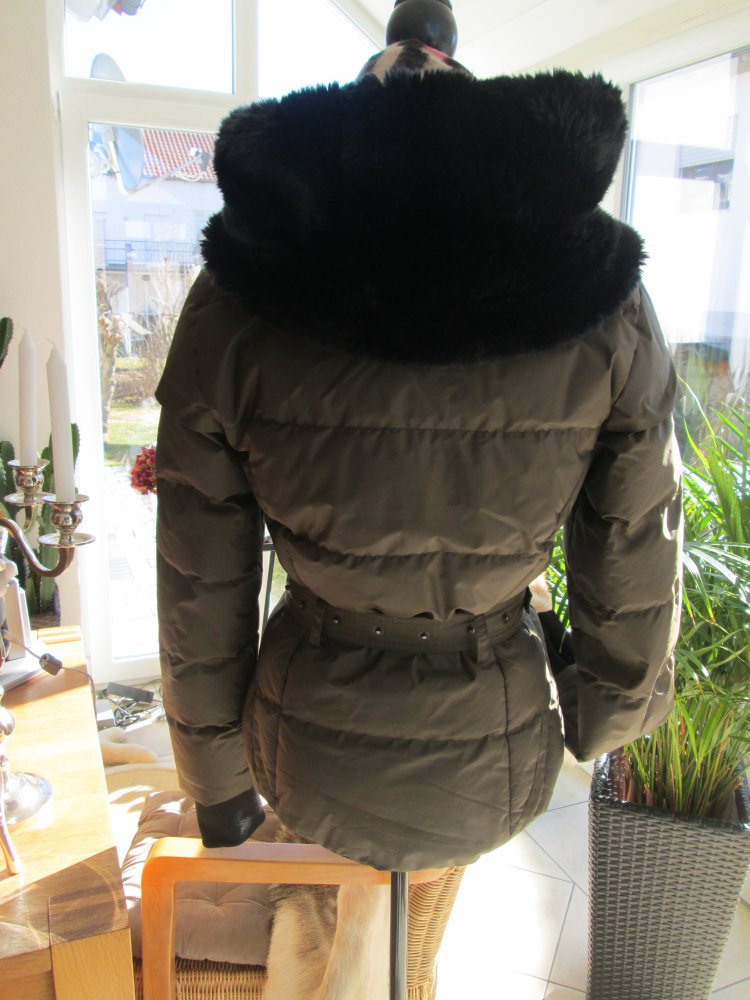 Wellensteyn Tivoli Jacke Parker Gr. XS 34 Winterjacke Fell Pelz Tivana olive khaki
