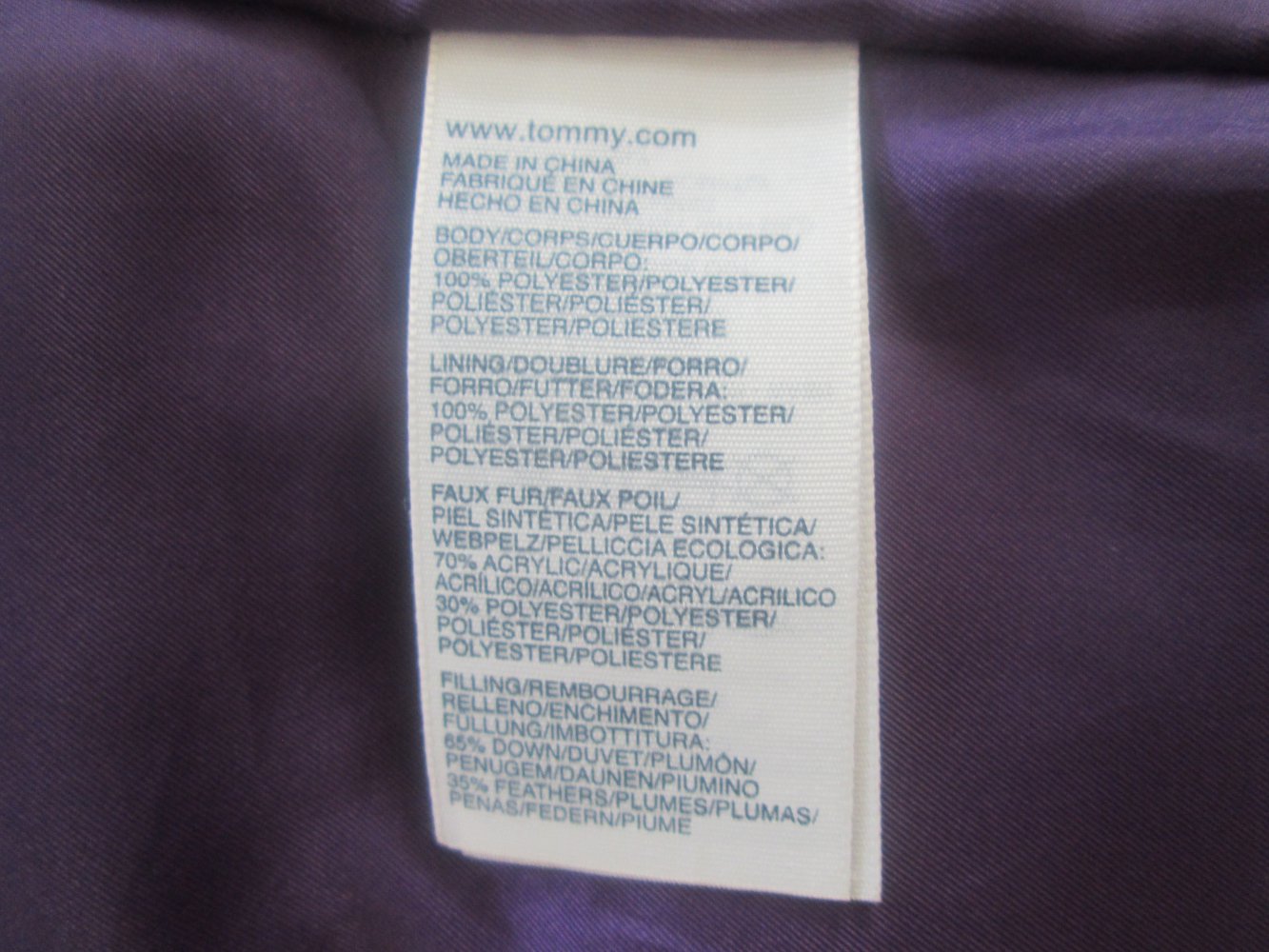 Tommy Hilfiger Weste Gr. S Daunenweste Daune Federn XS 34 36 Fell