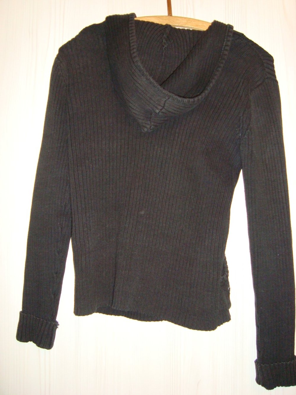 Strickjacke, Sweatjacke, Kapuzenjacke, Gr. M, schwarz, Damen