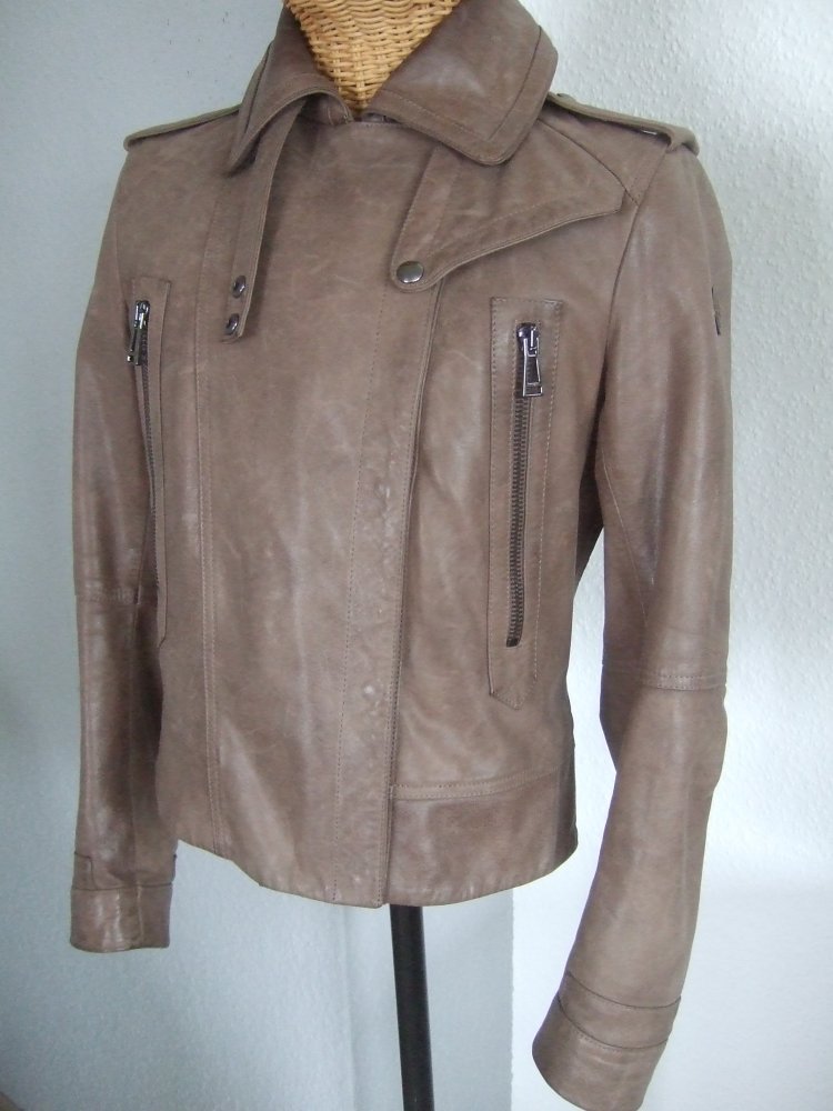 ORIG BELSTAFF LEDERJACKE STOTFORT MOTO ZIP - NEU!! - GR. 38 / IT. 44