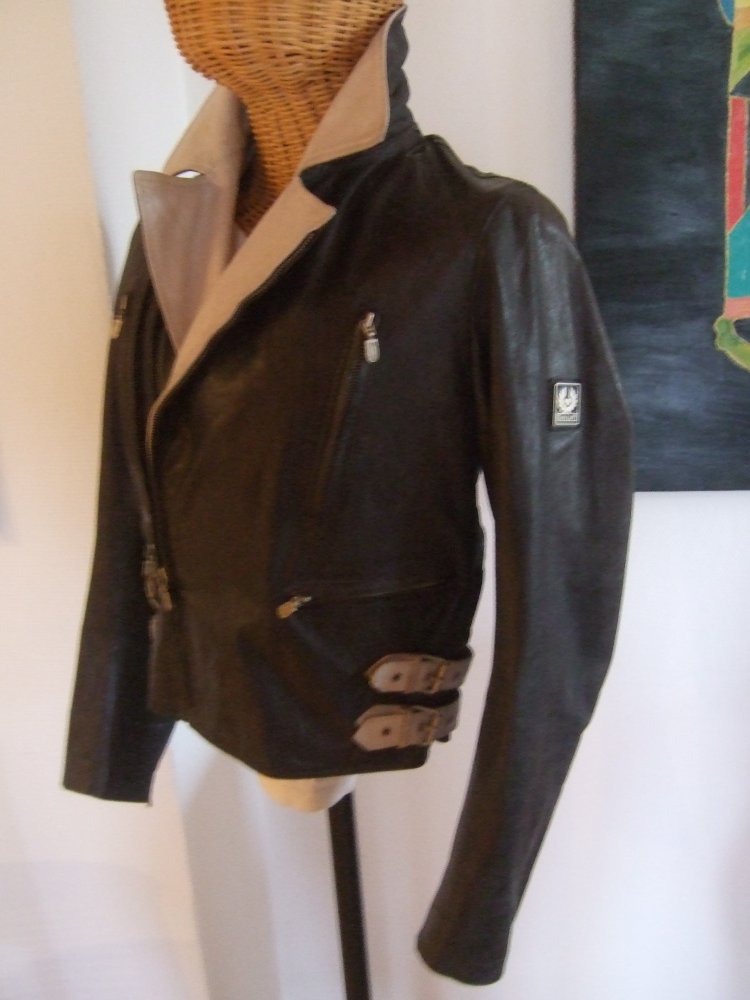 ORIG BELSTAFF LEDERJACKE LIGHTING GR 36 / 38 IT 42 w NEU LEATHER JACKET - GOLD LABEL