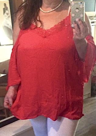 Bluse mit Cut shoulder 