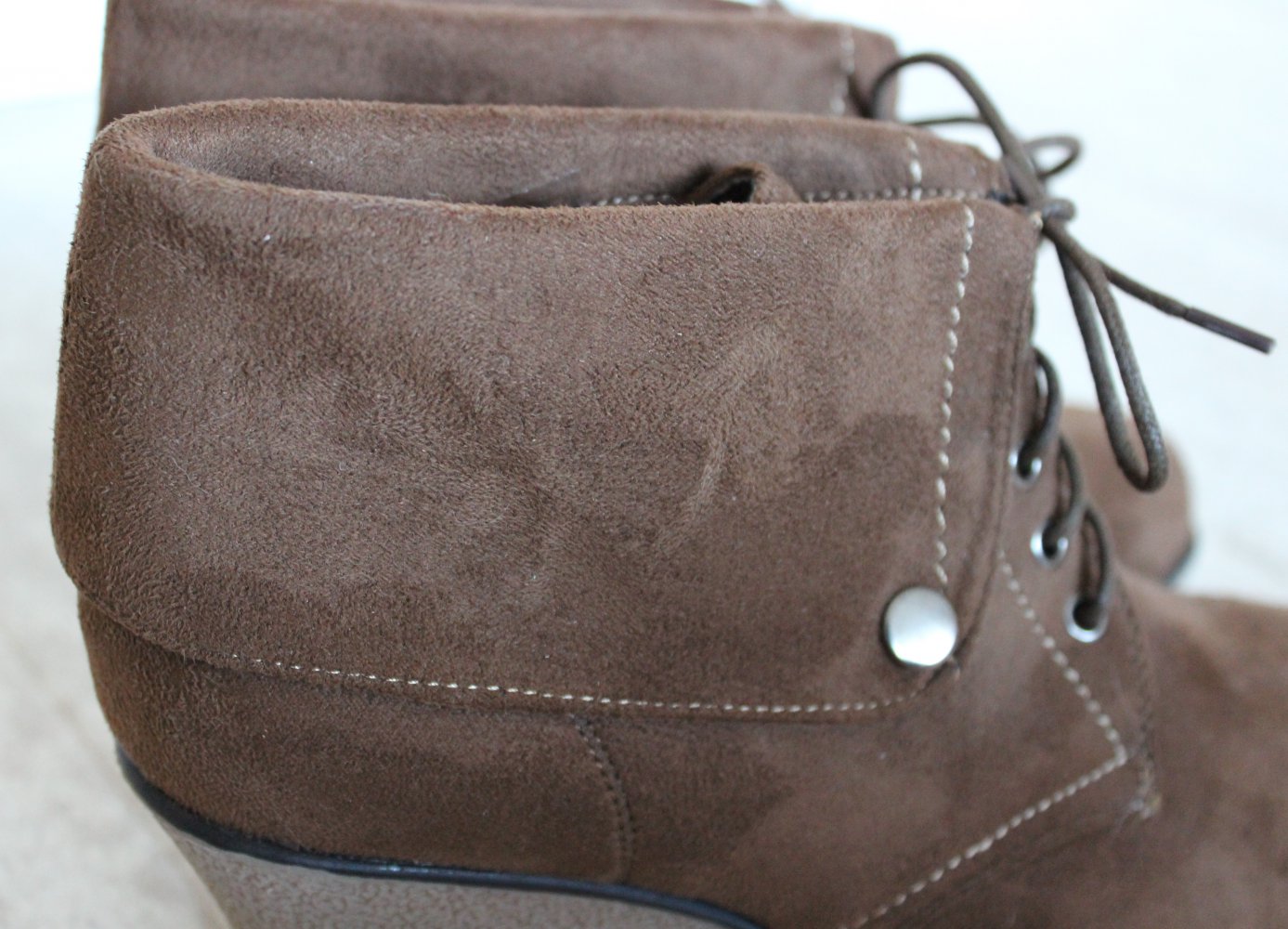 Keilabsatz Ankle Boots Wedges Stiefelette Braun NEU!!