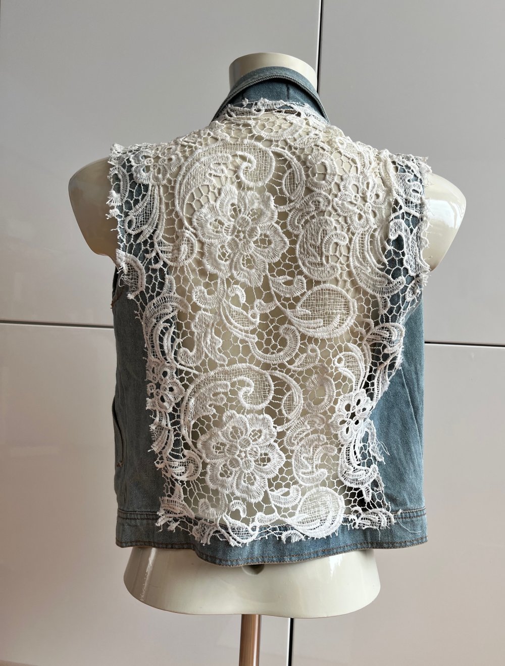 jeansweste Damen spitze