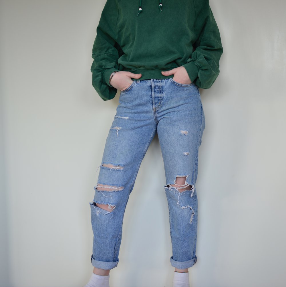 boyfriend low ripped jeans