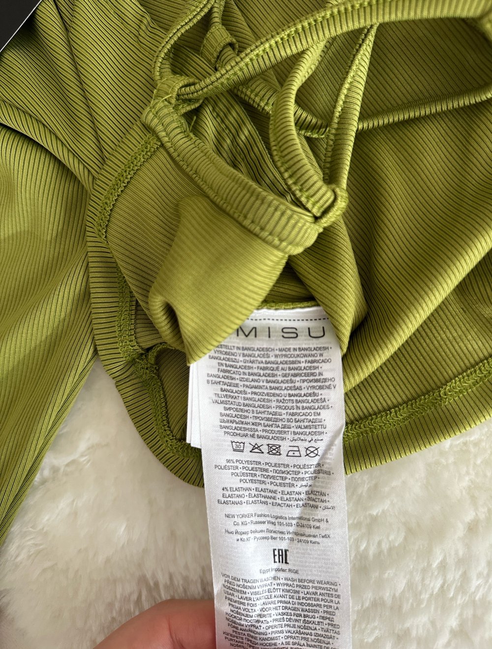 Langarm Oberteil Rückenfrei gerippt New Yorker Amisu Neu 36