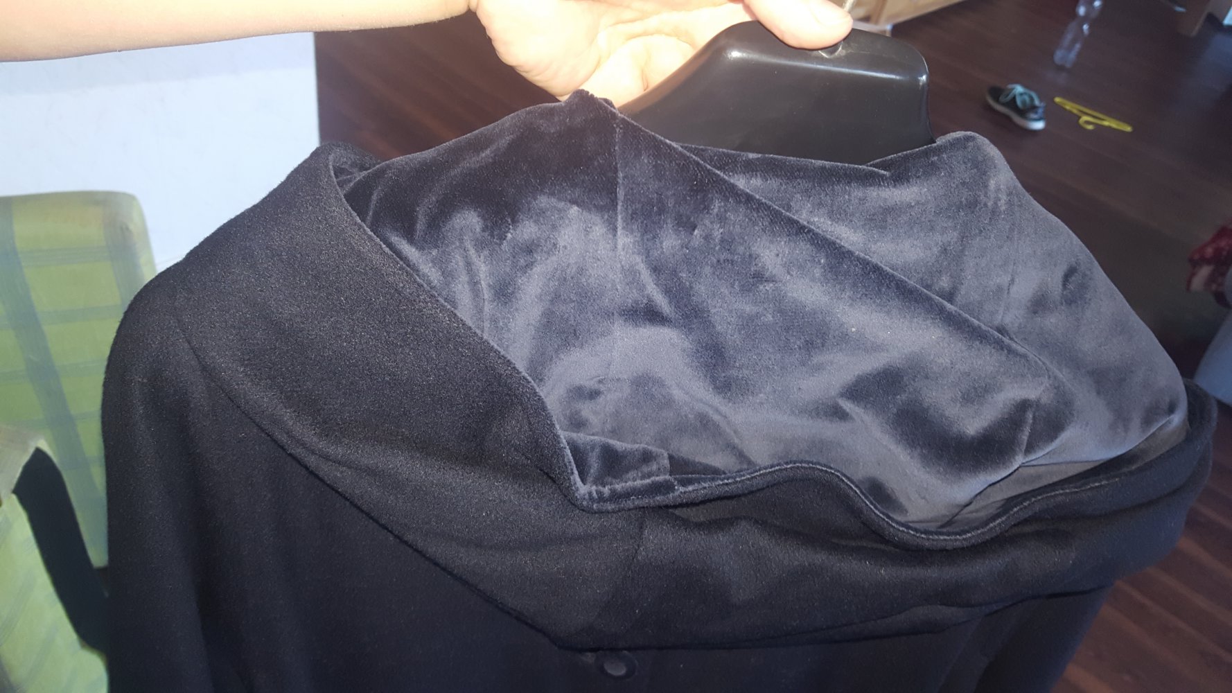 Cityline Damen Lodenmantel lang Gr. 42 mit Kapuze