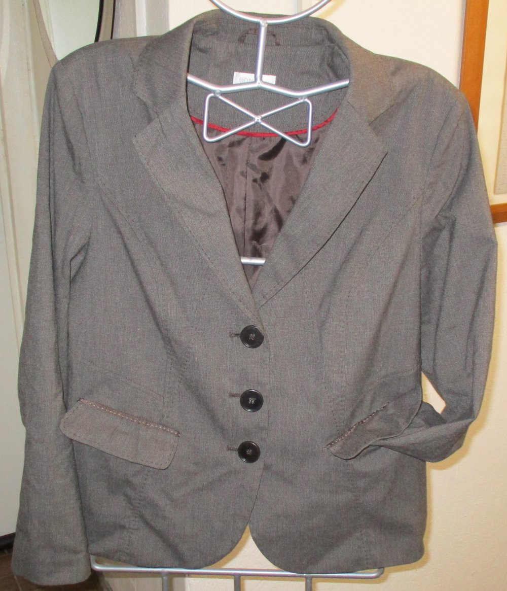 Bonita Damen Jacke kurz in braun grün meliert Gr. 44