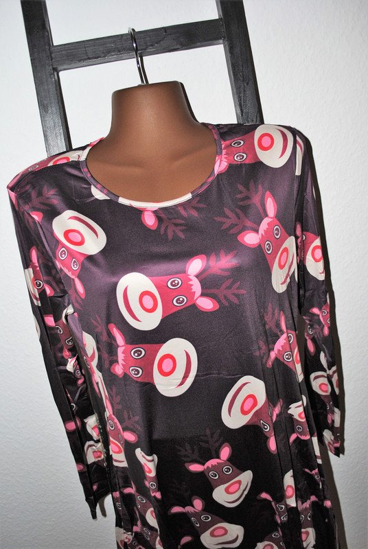 NEU Kleid Gr. L (ca. 40/42) lila Christmas Rentiere Weihnachtsmotiv