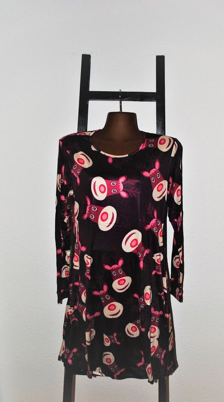 NEU Kleid Gr. L (ca. 40/42) lila Christmas Rentiere Weihnachtsmotiv