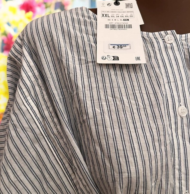 NEU Zara Midikleid Gr. XXL (ca. 44) weiß blau gestreift asymmetrisch