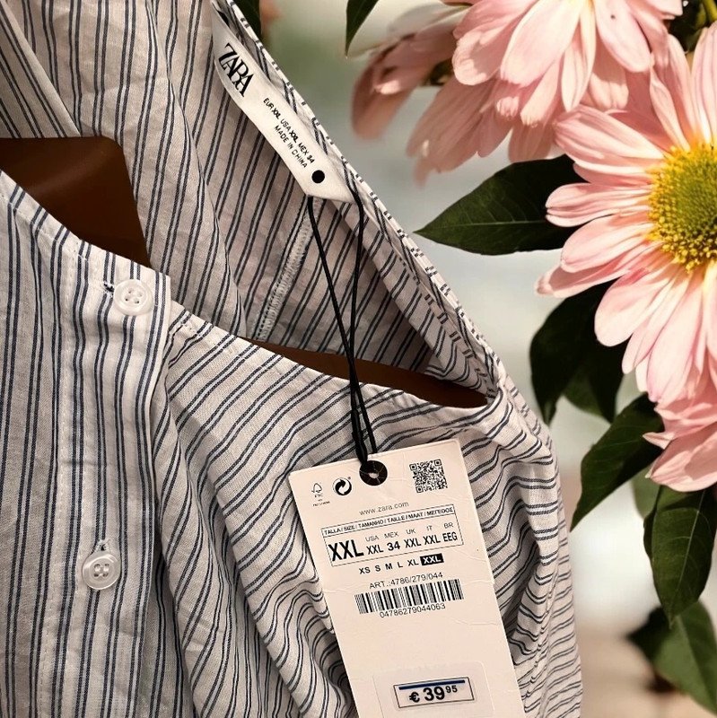 NEU Zara Midikleid Gr. XXL (ca. 44) weiß blau gestreift asymmetrisch