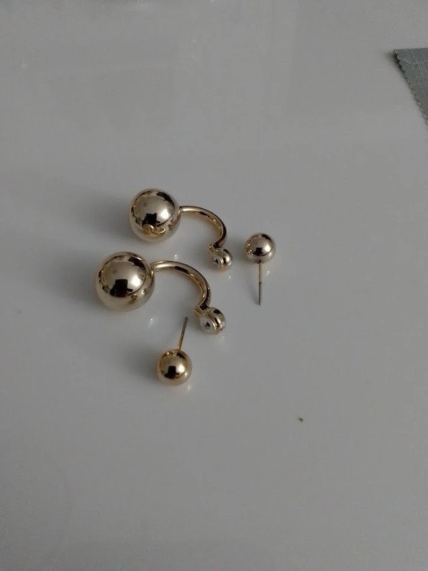 goldene Ohrstecker Kugel Piercing Fake