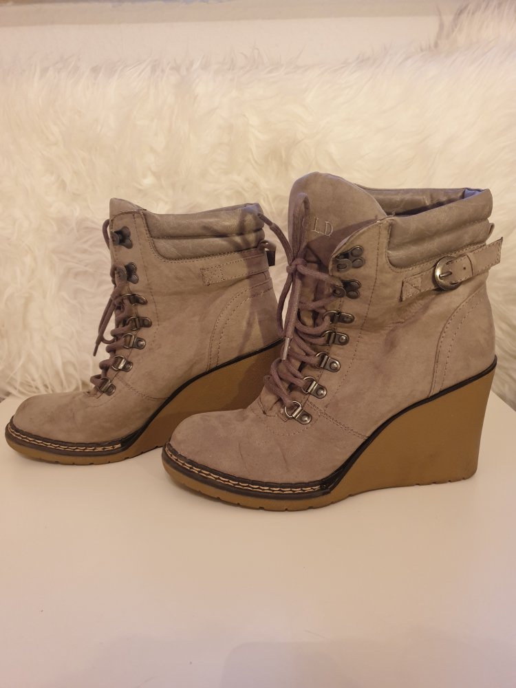stiefel beige keilabsatz