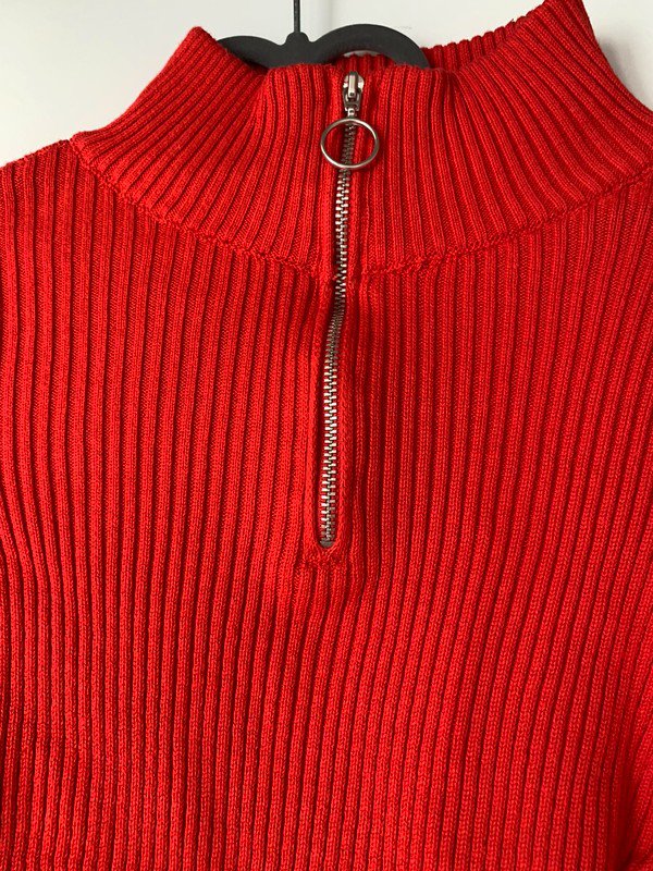 Roter Pullover mit Zipper von Topshop