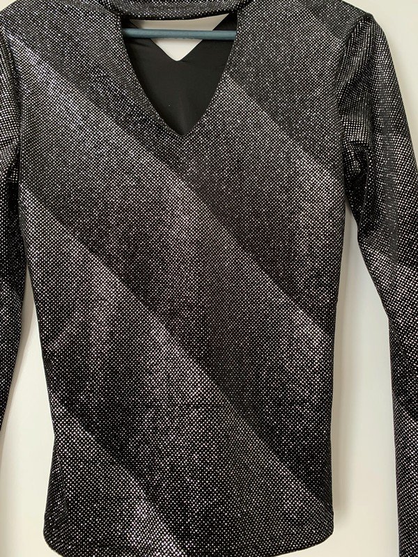 Schwarz Graues Shirt mit Glitzer