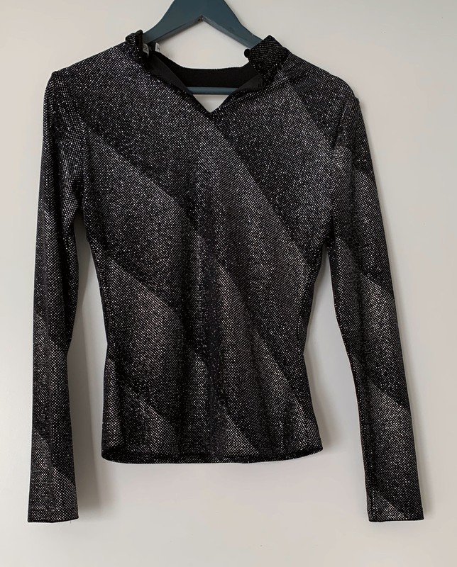 Schwarz Graues Shirt mit Glitzer