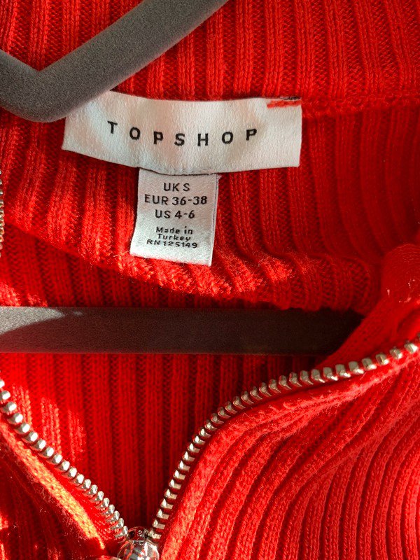 Roter Pullover mit Zipper von Topshop