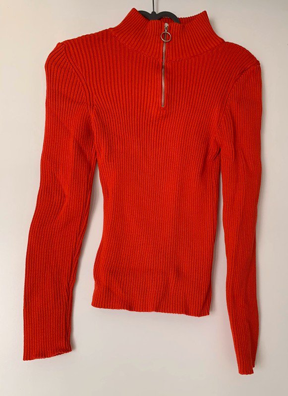 Roter Pullover mit Zipper von Topshop
