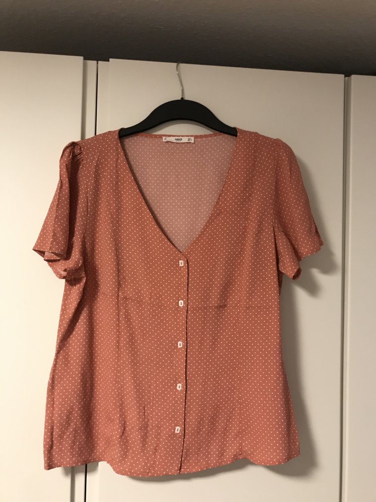 Gepunktete Bluse von Mango Kurzarm 