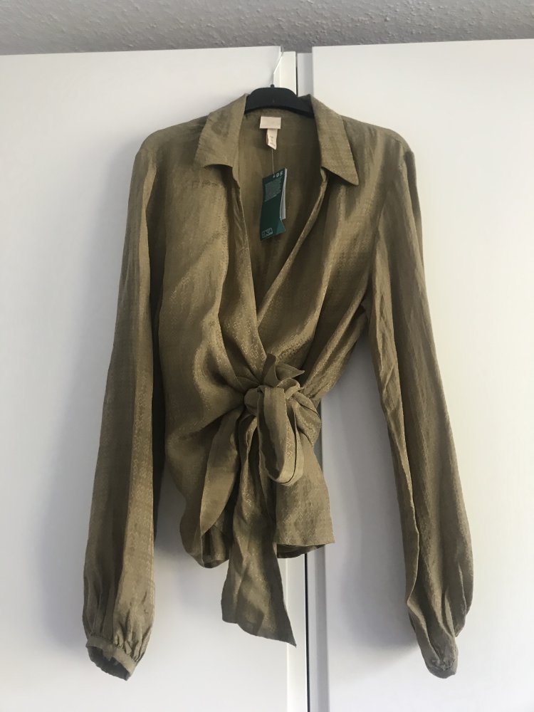 Grüne Wickelbluse von H&M Trend