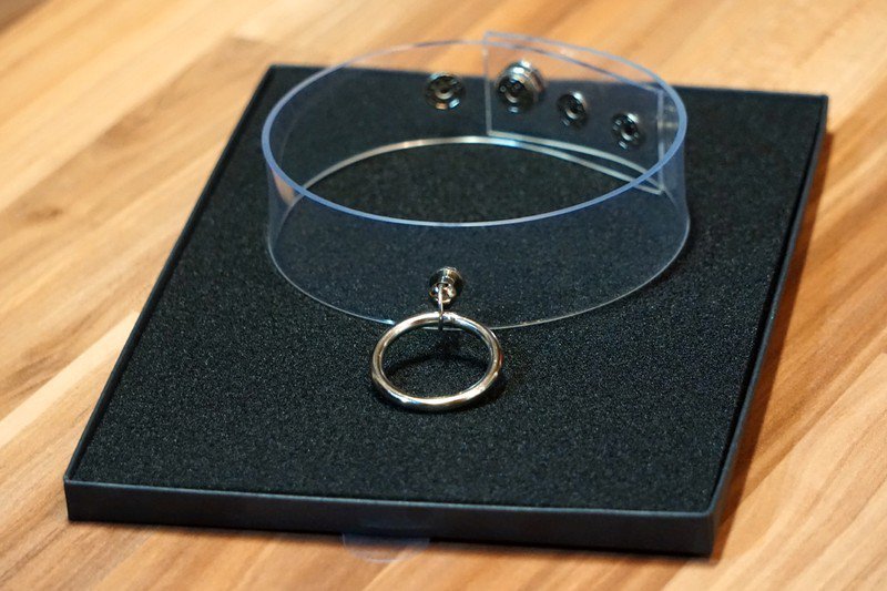 Halsband Choker Chocker Gothic Halskette Halskorsett klar transparent O Ring Gothic Punk Kink BDSM fetisch Domina