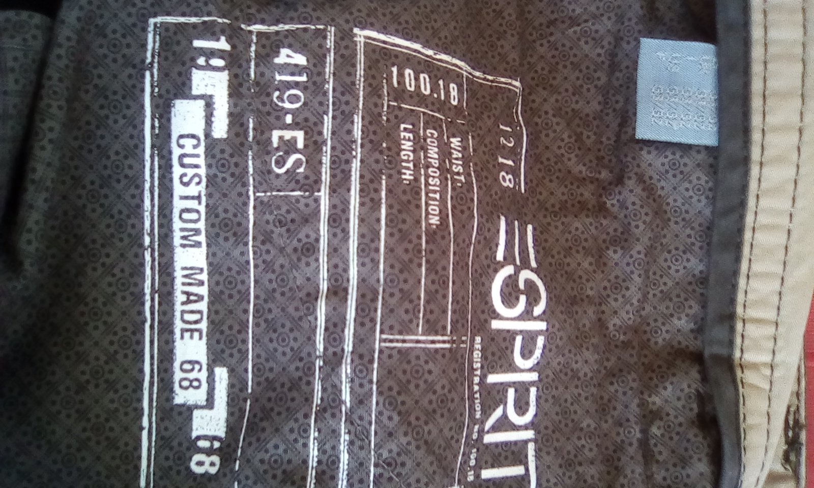 #espritformen leichte Herrenjeans in anthrazit-braun Größe 33/32