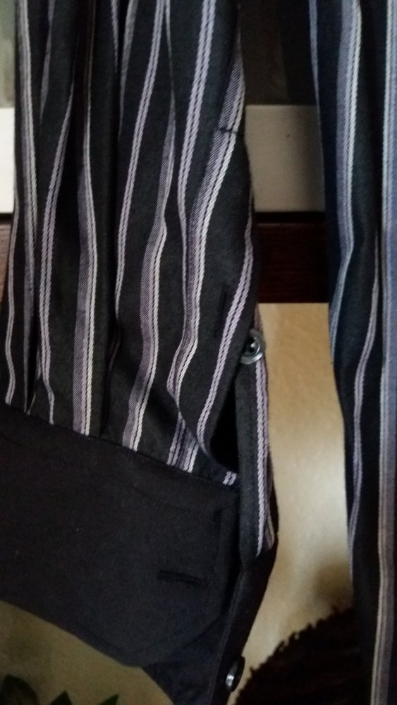 Canadian Country Herren schwarz-lila gestreiftes Hemd Gr.52-54