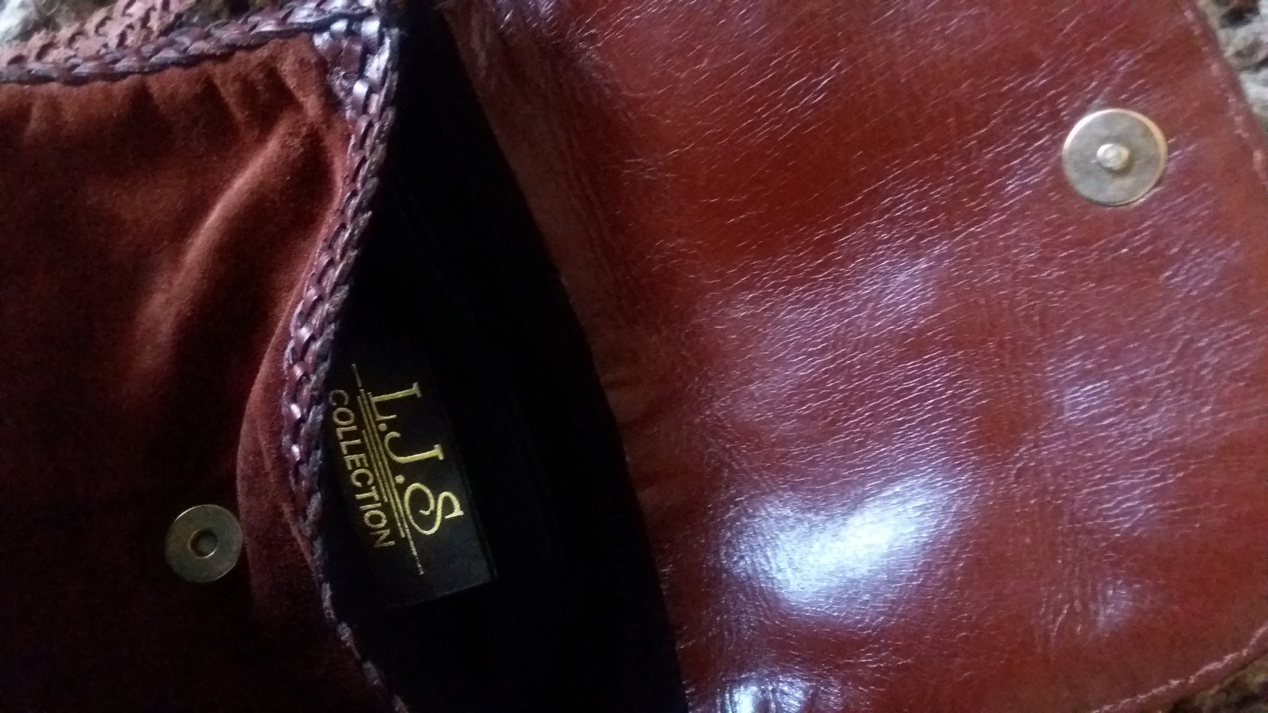 L.J.S Damen braunes Leder Umhängetasche.