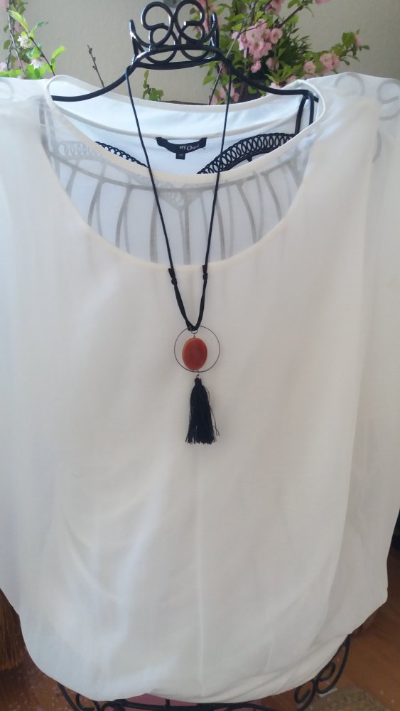 Damen Handmade Kette mit Karneol Edelstein und Quaste