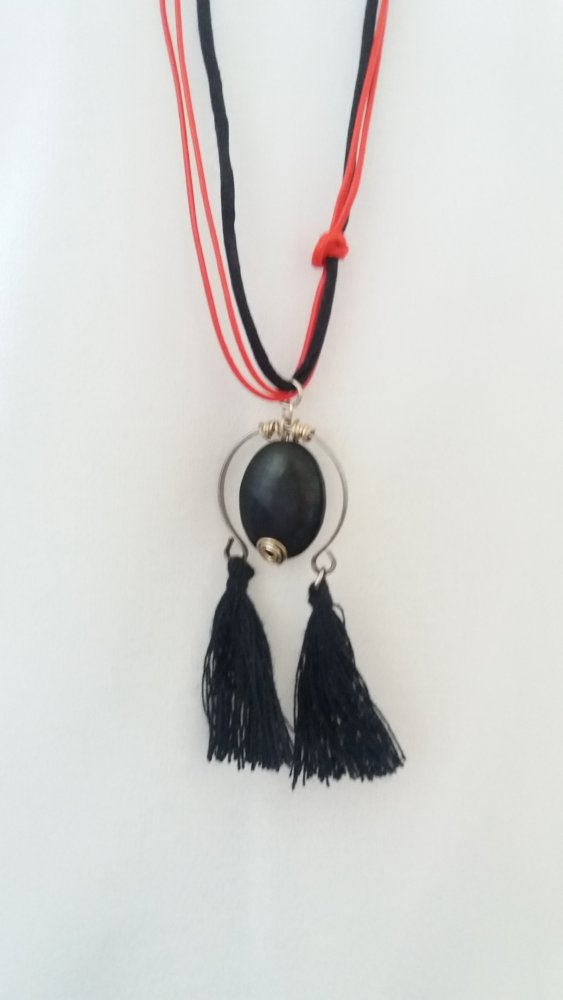 Damen Kette mit schwarz Onyx Edelstein