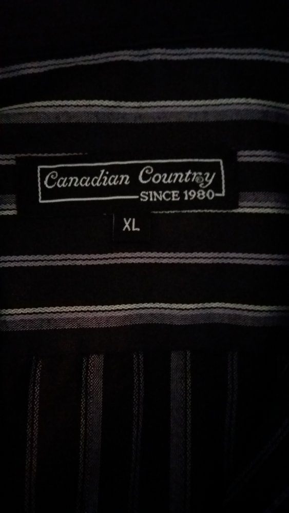 Canadian Country Herren schwarz-lila gestreiftes Hemd Gr.52-54