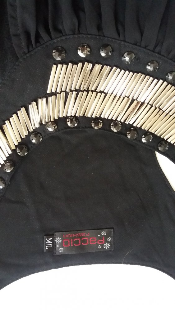 Paccio Damen schwarzes Blusentop Gr.M/L