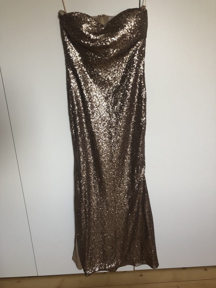 Goldenes Abendkleid Miss Parisienne Pailletten