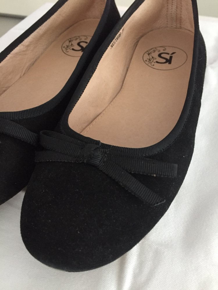Ballerina, Si Barcelona, Veloursleder, schwarz, Gr. 37