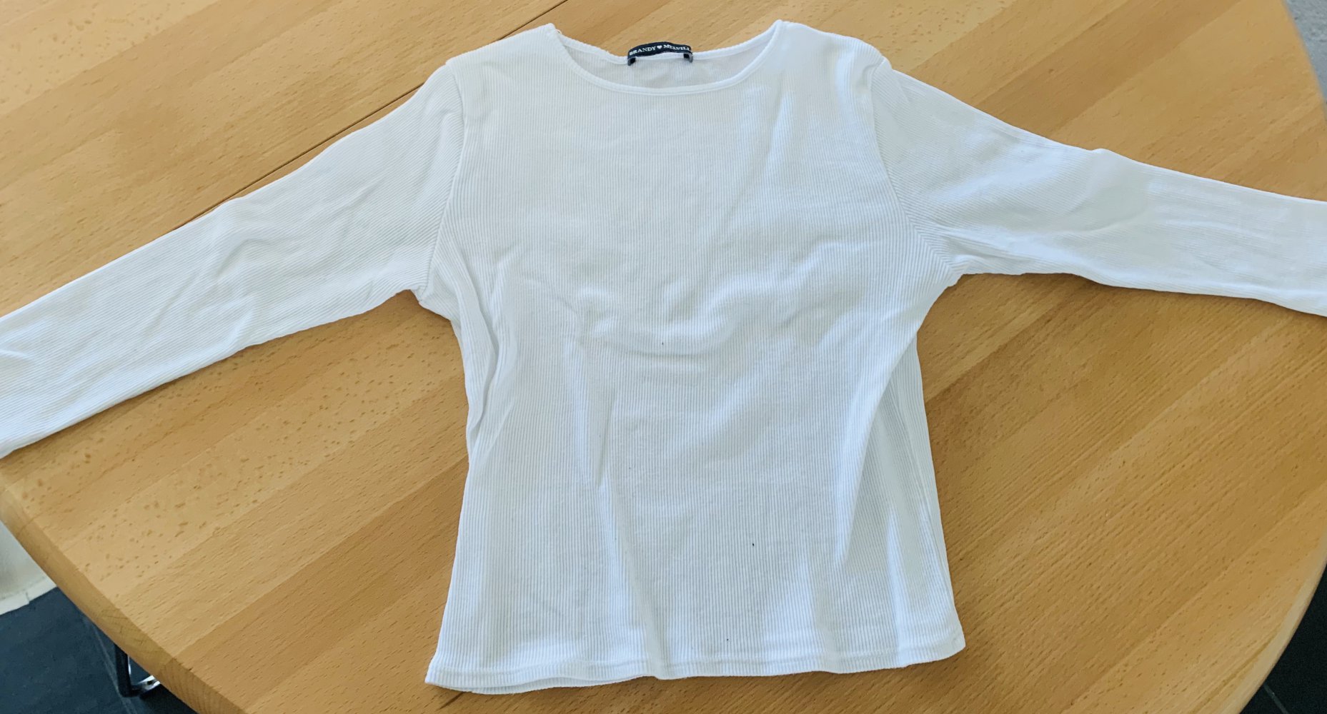 3/4 Ärmel Oberteil weiss Brandy Melville