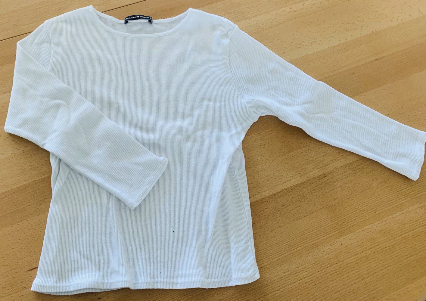 3/4 Ärmel Oberteil weiss Brandy Melville