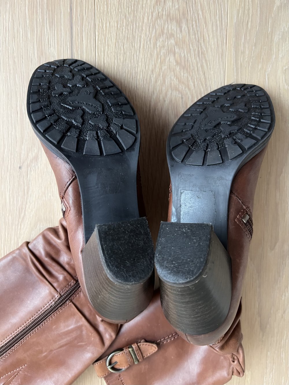 Tamaris Leder Stiefel Cognac Größe 37