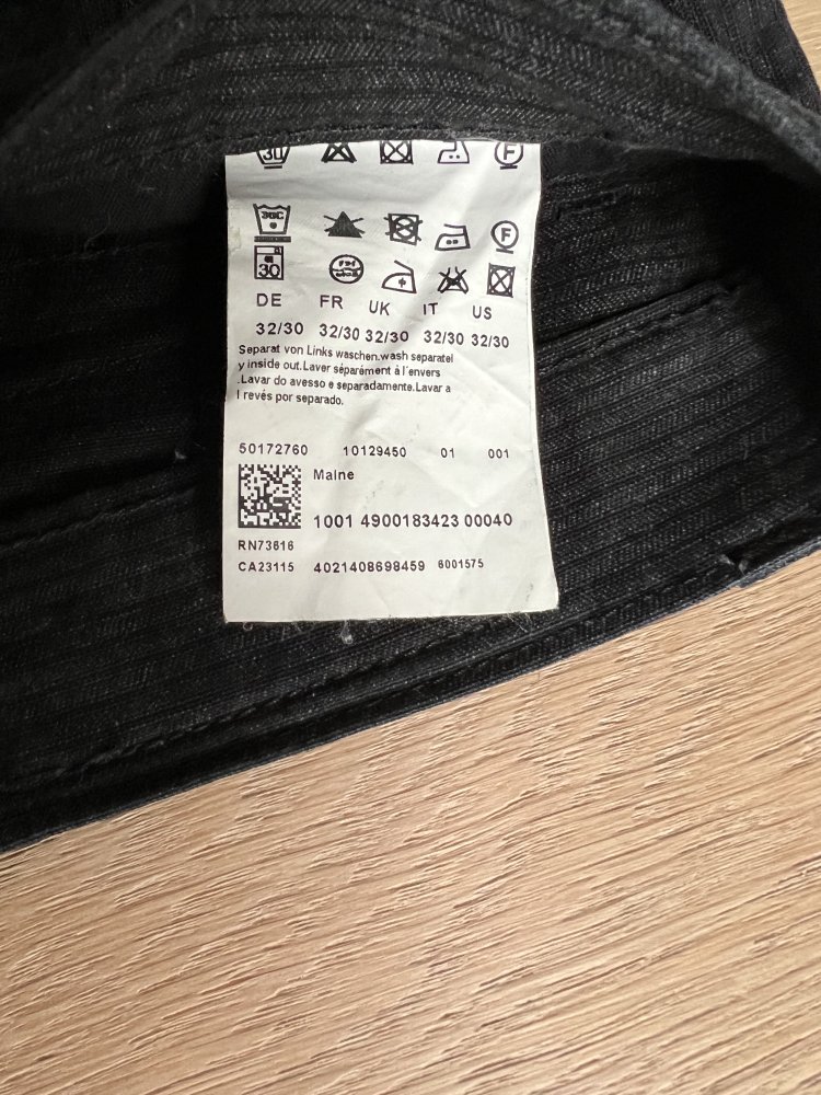 Herren Jeans Hugo Boss Maine Schwarz Größe 32/30