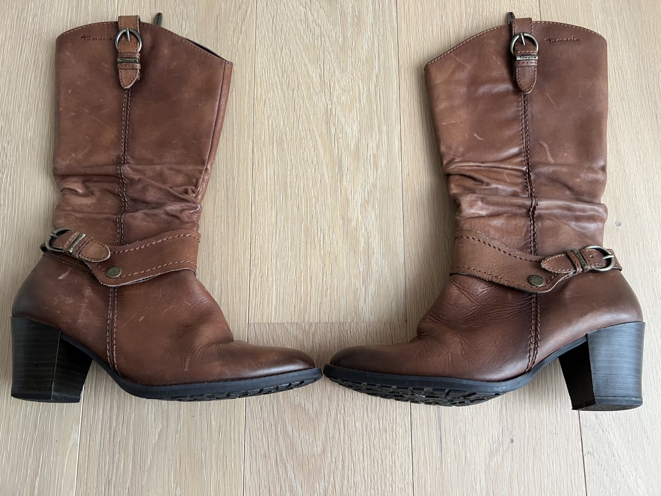 Tamaris Leder Stiefel Cognac Größe 37