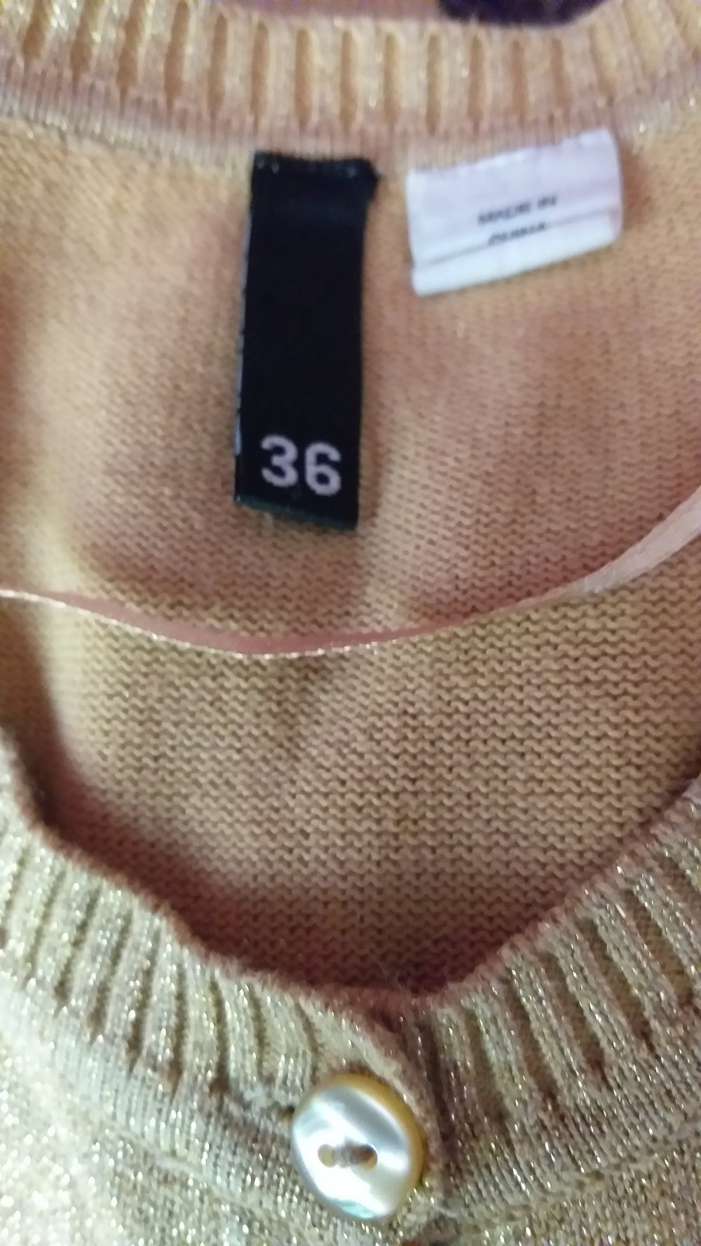 cropped goldener Cardigan S